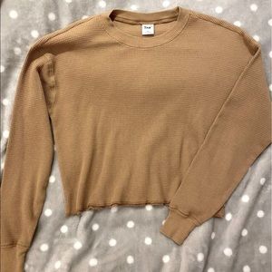TNA cropped waffle long sleeve